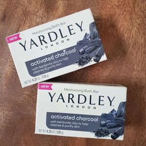 2 moisturizing bath bars Yardley London with Activated charcoal